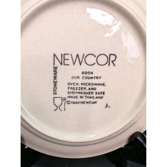 Vintage Newcor Stoneware 6004 Our Country Farmhouse Salad Plate Set of 4 - Picture 12 of 12